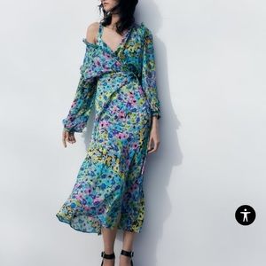 Zara floral print dress w/ matching blouse